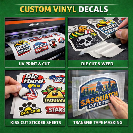 Custom Vinyl Decals – Printed & Cut to Any Size