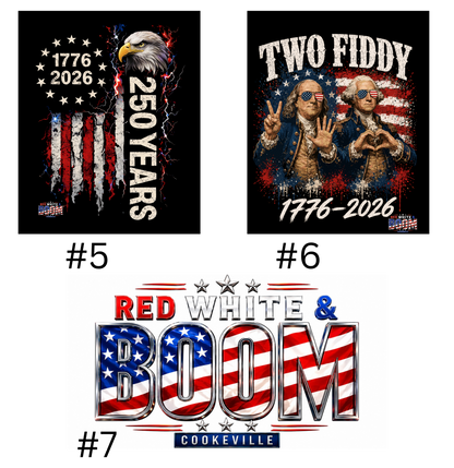 2026 Red White Boom Shirts